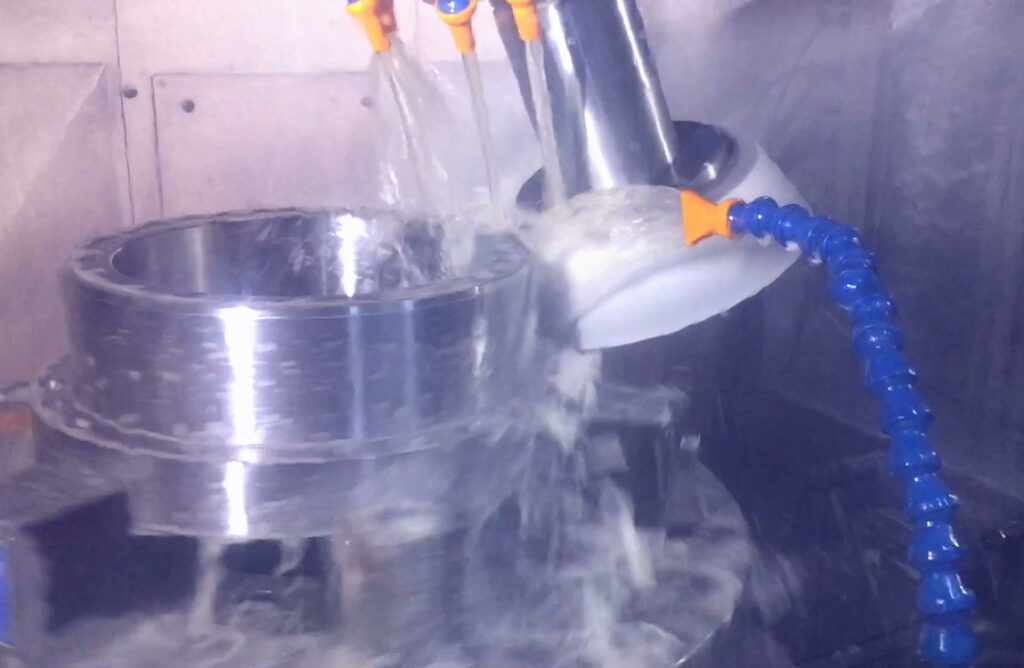 Grinding a Housing Flange on a Vertical CNC Grinder