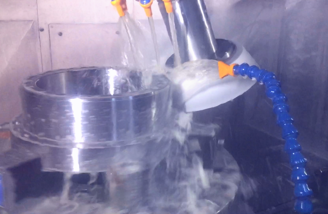Grinding a Housing Flange on a Vertical CNC Grinder