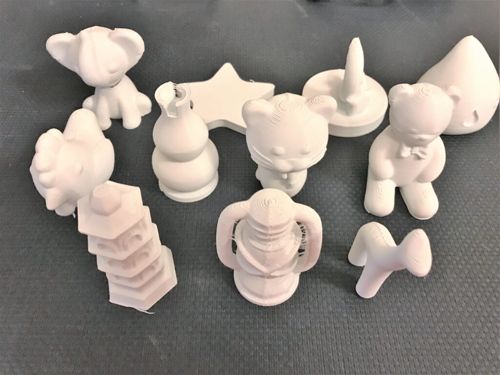 3Dプリンターで造形をした色々なフィギュア
