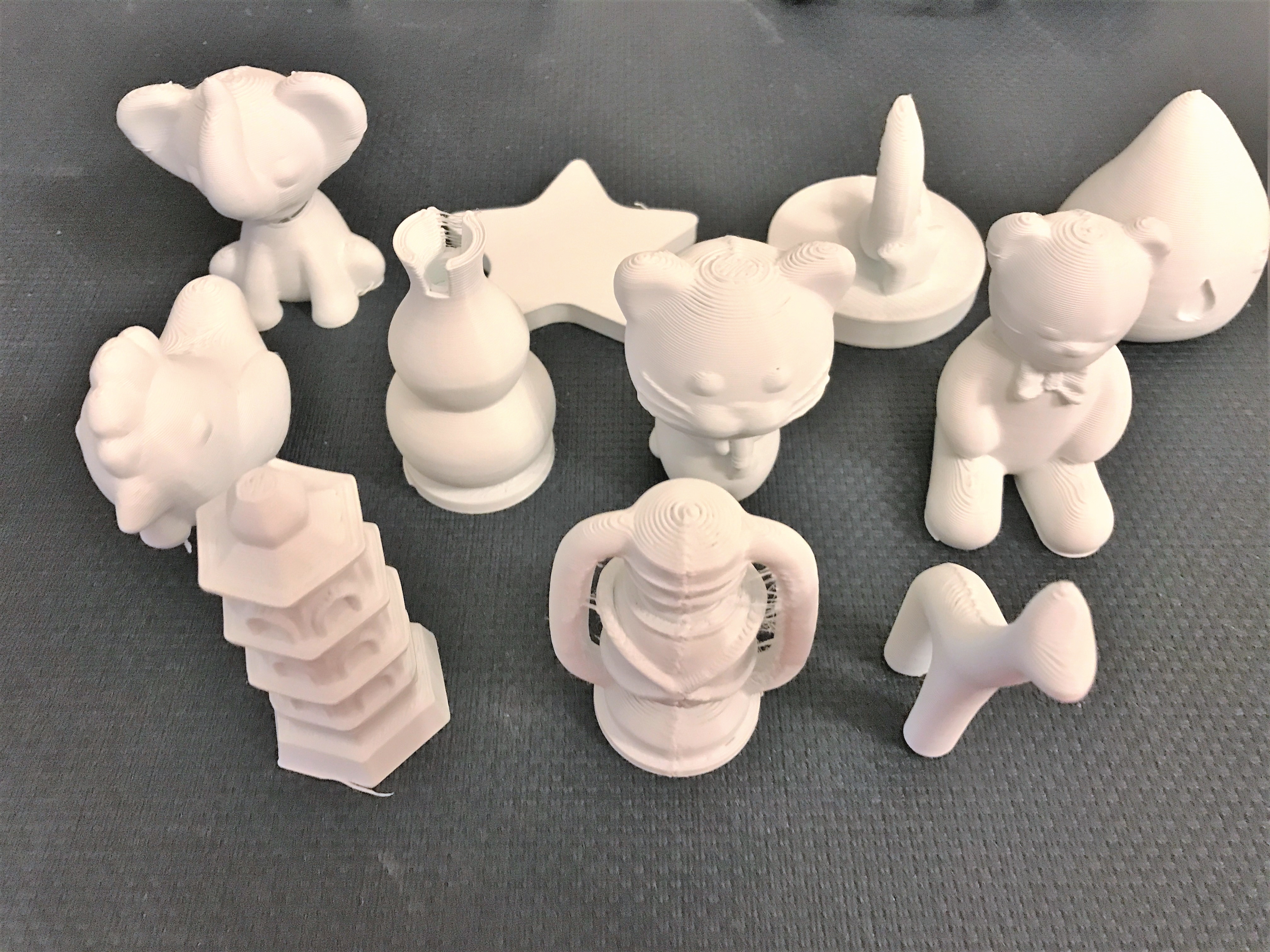 3Dプリンターで造形をした色々なフィギュア