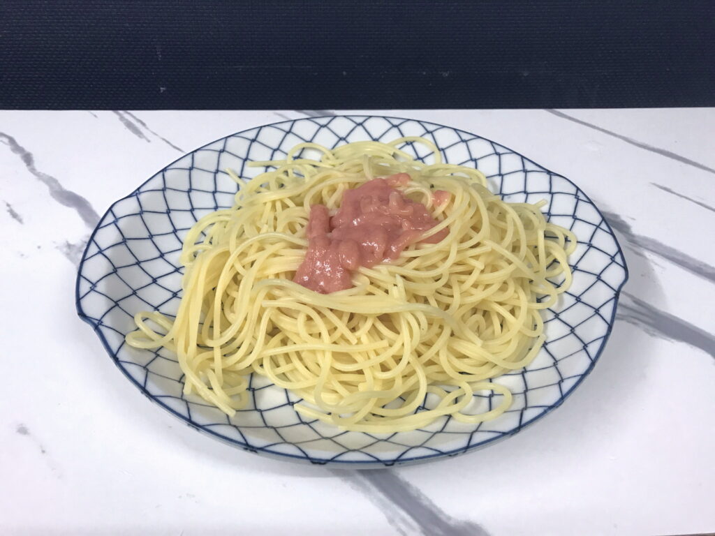 インスタント食品のたらこスパゲッティ