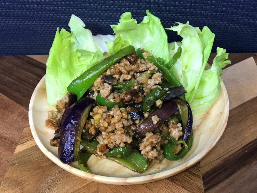ナスとピーマンと挽肉の炒め物