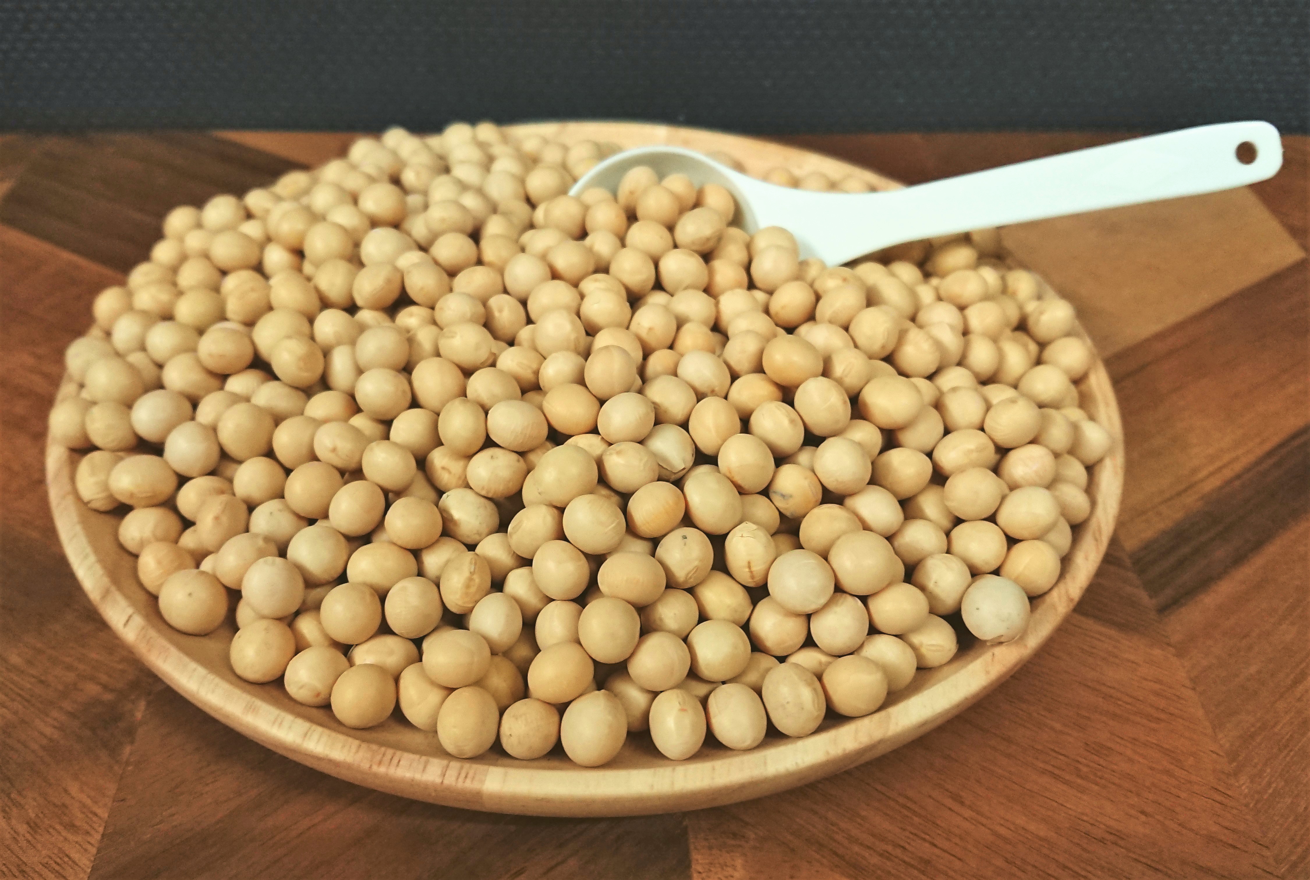 木製のお皿に盛られた国産の大豆02