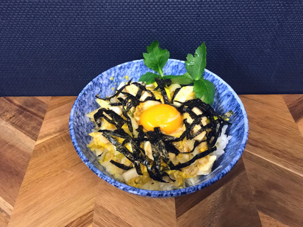 長ネギと鶏むね肉で作った親子丼03