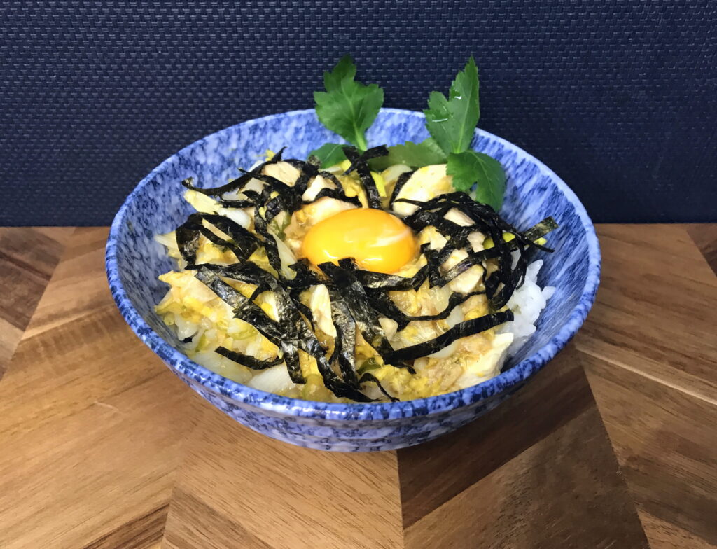 長ネギと鶏むね肉で作った親子丼04